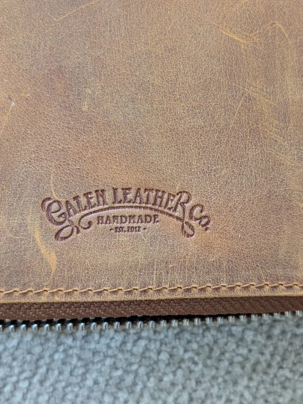 Galen Leather Zip A5 Journal Cover - Brown